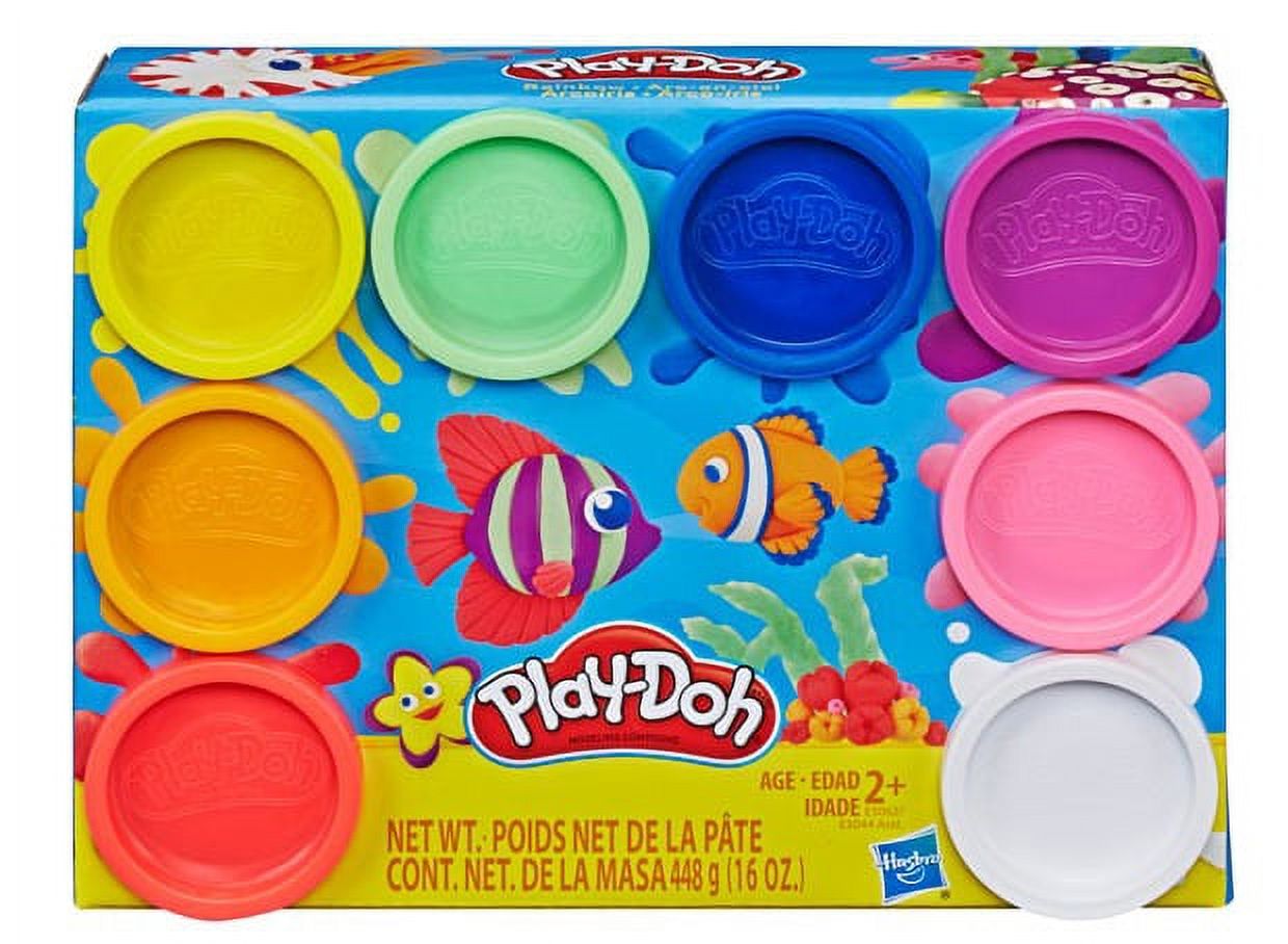 Play Doh Cash Register Toy Play Set + Play Doh 8 Pack of Rainbow
